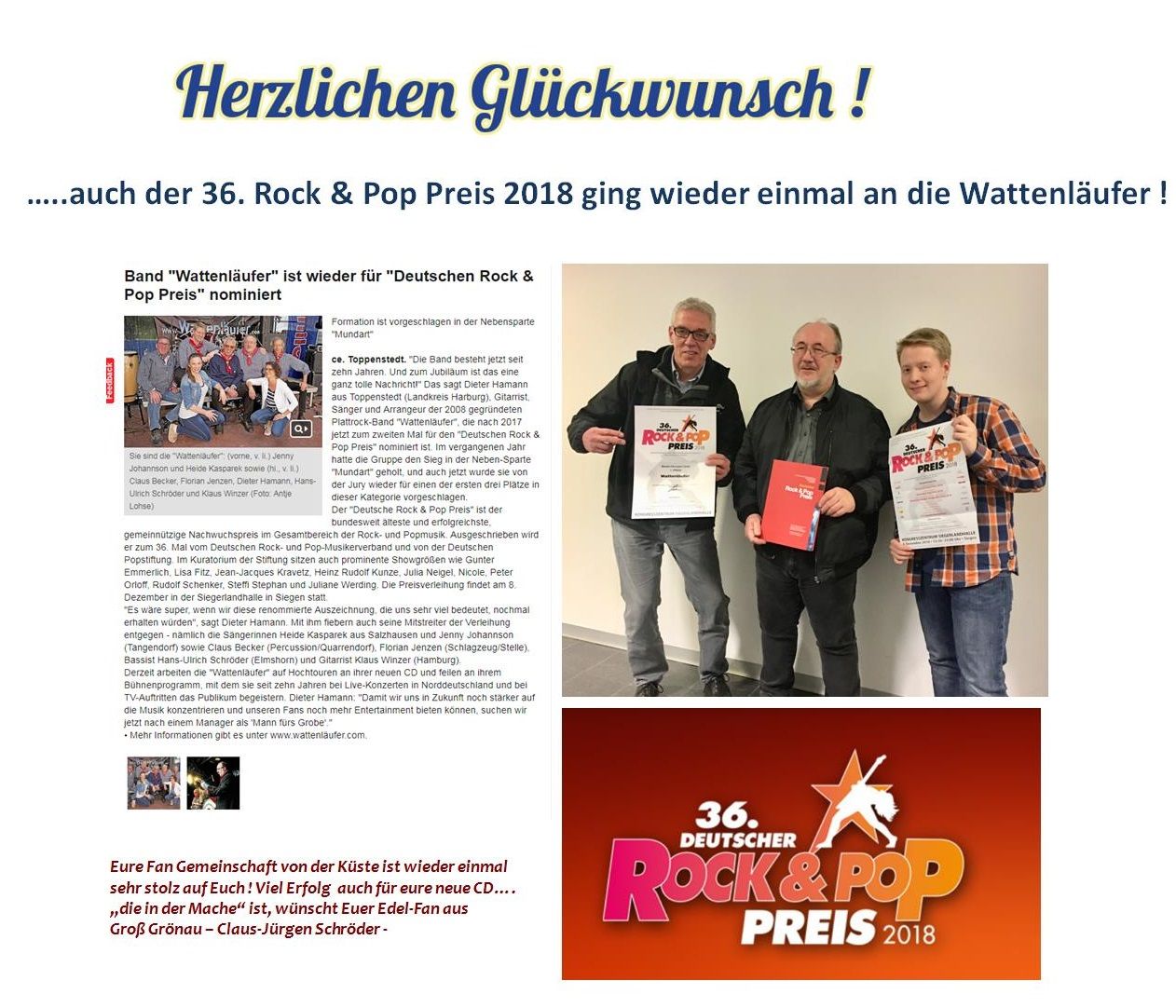 Fan Collage   Rock und Pop Preis 2018